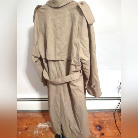 London Fog Towne Mens trench coat tan double breasted like new - Picture 9 of 17